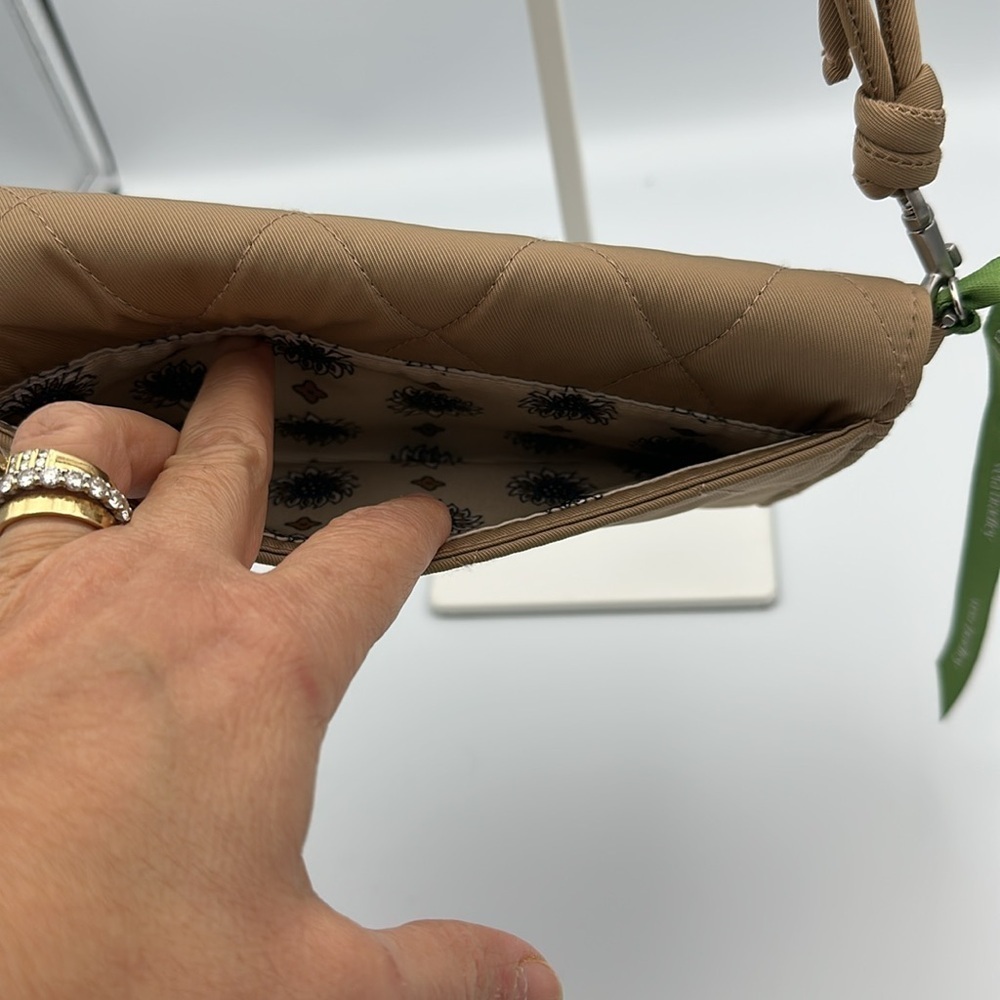 VERA BRADLEY Wildwood Wallet Twill Crossbody Tiger's Eye tan brown - Picture 6 of 12